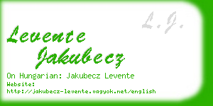 levente jakubecz business card